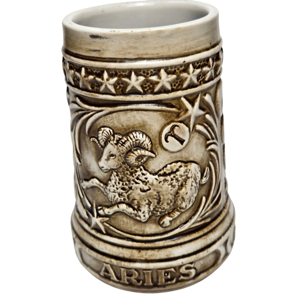 Vintage Ceramarte Swank Celestial Aries Zodiac Collection Ceramic Stein‎ Mug